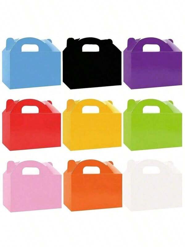 5pcs Foldable Party Gift Paper Boxes, Suitable For Jewelry, Candy And Dessert Packaging