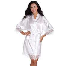 1 Pc Random Metallic Foil Bride Robe, Lace Trim Bridal Robe, Wedding Preparation Kimono Back To School - Multicolor - View 8