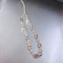 Pink Phone Lanyard, Crystal Shell Phone Wrist Strap, Camera & Phone Decor Lanyard