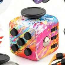 6-Side Anti-Anxiety Fidget Cube Stress Relief Dice Puzzle Magic Cube Decompression Toy, New Stress Relieving Dice Handle Magic Cube Dice, Smooth Material, Comfortable Feel, Easy Decompression, Fidget Toys Adults, Unique Novelty Gift For Friends, Resists Anxiety & Restlessness - Multicolor - View 14