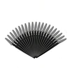 3件装黑色直柄修眉刀 微距修眉刀 眉毛刮刀 便携式美容工具 眉毛修剪器