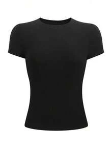 PLAYERA NEGRA DE DAMA PARA ESTE VERANO IDEAL PARA GYM O CASUAL - Negro - Ver 3