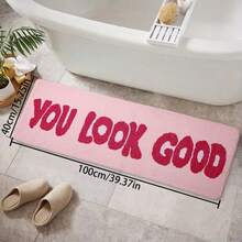 1 pieza "Te ves genial" Alfombra de baño suave y esponjosa - Material de poliéster antideslizante y cómodo, adecuado para baño, dormitorio y sala de estar - Decoración del hogar, Alfombra de baño | Alfombra con texto divertido | Alfombra de textura suave, Alfombra de baño - Multicolor - Ver 16