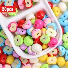 5/10pcs Charming Apple Shaped Beads, Multi-Color 3D Fruit Beads For DIY Jewelry, Decoration, Phone Chains, Keychains, Great For Everyday Craft Making - Multicolor - View 11