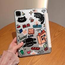 Flache Schutzhülle aus Acryl, doppelseitiger Farbdruck, Dreifach-Ständer, automatisches Schlaf-/Weckfunktion, Hülle für iPad A16 2025 Air 11 M2 M3 2024 2025 Pro 11 M4 2024 Air 5 Air 4 10.9 2022 9. 8. 7. 10.2 5. 6. 9.7 10. Generation 10.9 Mini6