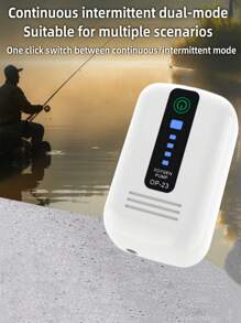 Pompa di ossigeno portatile USB, caricabile, dual-purpose, ultra silenziosa, mini pompa per acquario, adatta per piccoli acquari o aeratore per tartarughe, con batteria al litio, accessori per la pesca all'aperto per acquari