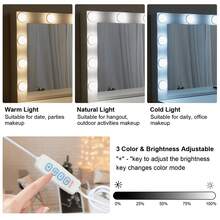 Favourite Gift White 11 LED Mirror Vanity Set Makeup Table Dressing Table W/Bulb And 7 Drawer Dresser - White - View 4