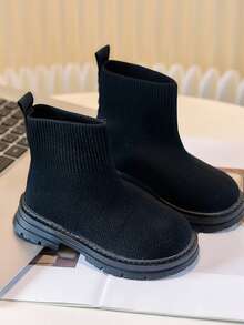 Infant Minimalist Ankle Boots - Durable, Elastic, Suitable For Boys And Girls, Great For Casual Outfits - Black - View 1
