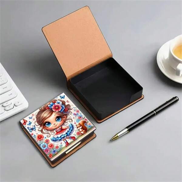 2D Digital Printed Pattern Sticky Note Box, Containing 160 Sticky Notes, Usually Used To Store SMS, To-Do Lists, Memos, Etc., Suitable For Placing On Office Desks Or Schools, Holiday Gifts, And The Beginning Of The School Year