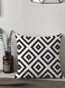 2 fundas de cojín bohemias para exteriores de 45,72 cm x 45,72 cm, fundas decorativas de tiro en blanco y negro para muebles de patio, jardín, porche - con cremallera, lavables a máquina, de poliéster, cojines para sofá