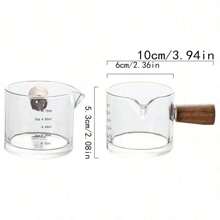 4pcs/2pcs/1pc 100ml Mini Graduated Scald-Proof Handle Cup, Espresso Cup, Milk Cup, Sauce Cup, Precise Measuring Cup, Compact & Cute, Convenient & Practical, Tea Cup, Thick Glass, Durable, Household Essential