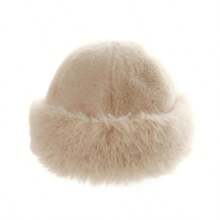 1 pièce Chapeau seau en peluche d'hiver pour femme, chapeau épais à la mode pour femme, chapeau d'hiver chaud, peut être assorti avec un manteau en laine, tenues d'hiver