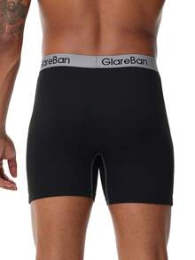 5pieces Set Mid-Long Boxer Shorts Men Hight Quality Underwear Male Underpants For Men Homme Boxershorts Slips Soft Panties Brand Briefs - 黑色 - 查看 4