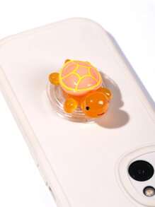 1/3 piezas Soporte de agarre de teléfono con diseño de tortuga colorida y brillante en la oscuridad, diseño de animal marino de dibujos animados 3D, cómodo soporte de escritorio, 2 en 1 adhesivo y soporte, ABS+Silicona, se adapta a la mayoría de los teléfonos