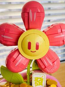 700+Pcs Construction Flower Bouquet Bonsai Building Blocks Toy, ABS Material Red And Green Color, Sunflower Design, Wealth Tree Model, Birthday Gift For Boys And Girls, Combination Building Desk Decor, Holiday Gift, Collectible