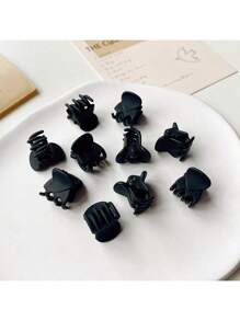 Juego de 10 pinzas de pelo pequeñas y sencillas de color negro y coloridas para uso diario, accesorios de pelo versátiles para fiestas, trenzas, ganchos de pelo, pinzas de pelo, pinzas de presión para el cabello