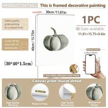 1pc, Canvas Hanging Picture, Framed Art Decoration, Ready To Hang, Wall Arts, Posters, Wall Art With Frame, Pumpkin Wall Art, Fall Pumpkin Prints, Modern Fall Decor, Pumpkin Decoration, Pumpkin Posters, Fall, Halloween, Halloween Decoration, Room Decoration, Dorm Decoration, Bedroom Home Wall Decorations, Fall Decoration Home Decor