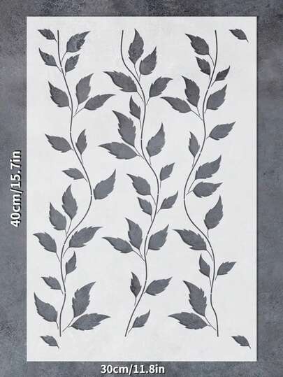 Large Vine Leaf Stencils For Painting: Reusable Wall Pattern Stencil - 12x16Inch Botanical Stencils For Walls - Plastic Material, School Supplies,Back To School
