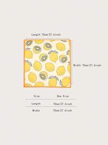 1 件简约花卉印花 70 厘米方形围巾，新款春季女士头巾款式，可用作腰带、包包装饰、头带、时尚围巾 - 彩色 - 查看 2