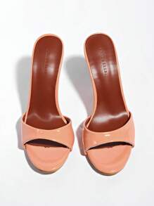 2025 Summer New Versatile Patent Leather Women Sandals, Sexy Pointed Toe High Heel Elegant Nightclub Slippers