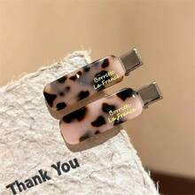 2 件时尚醋酸纤维侧刘海，鳄鱼发夹，优雅发饰，扁平爪夹，鳄鱼发夹，发夹，发夹，发夹 - 多色 - 查看 15