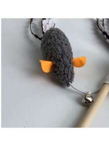 1 pieza Juguete de varita de madera con cuerda elástica para mascotas, juguete de autoactividad para que los gatos alivien el aburrimiento