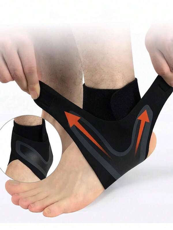Adjustable Ankle Compression Support Sleeve -Breathable Elastic Sports Pad With Hook-And-Loop Closure, Suitable For Basketball, Soccer, Running - No Power Required, Sports Support With Breathable Fabric Design