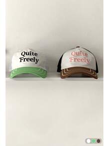 1pc New Arrival Contrasting Color Wide Brim Small Face Baseball Cap, Student Letter American Style Baseball Hat,