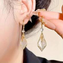 1 Paar elegante geometrische Diamant-Anhänger Ohrringe für Damen, geeignet für den täglichen Gebrauch, Partys, Feste und formelle Anlässe