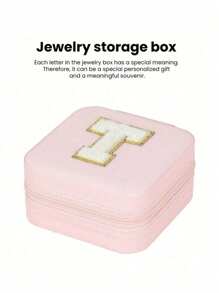 1 pièce Boîte de rangement à bijoux de voyage, cadeau pour femme, mini organiseur à bijoux, support pour colliers et boucles d'oreilles avec miroir, rose, accessoires de voyage essentiels, cadeau pour la fête des mères, pour les vacances à la plage, la collection de salle de bain, la collection de chambre à coucher, cadeau pour la fête des pères