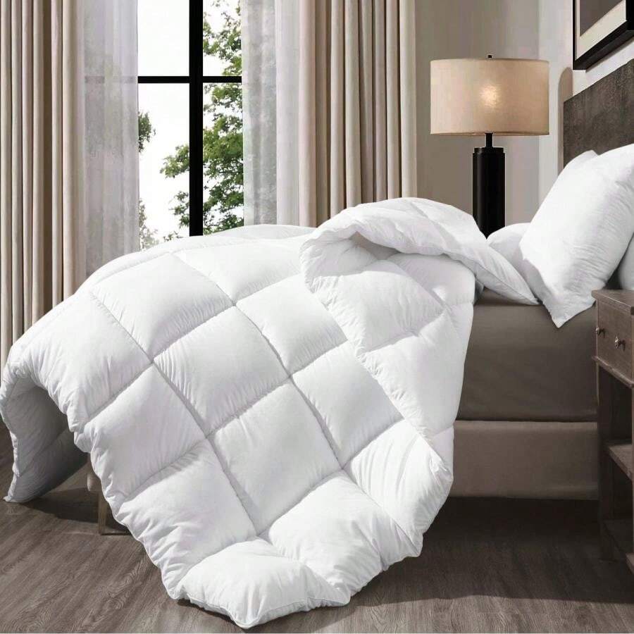 Kingsley  Queen Duvet Comforter Insert - Ultra Soft Box Stitched Queen Size Duvet, All Season White Down Alternative Cozy Comforter With Corner Tabs, Queen 90x90