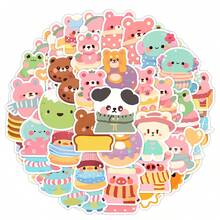50PCS Cute Cartoon Stickers Vinyl Aesthetics Stickers Scrapbooking, Diary, Bumper, Skateboard, Water Bottle, Cartoon, Hard Hat, Car Stickers And Decals - Multicolor - View 1