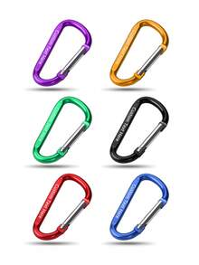 Customized 1-50pcs D-Shaped Spring Carabiners, Personalized Text Logo Aluminum Alloy Clips, Keychains For Outdoor Climbing Camping Hiking, Bag Charms - Multicolor D-shape - View 18