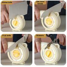 1件/这款六合一多功能快速磨刀器采用可调节设置设计，适用于各种刀具的粗磨、中磨和细磨，包括厨房刀、剪刀、多用途刀、水果刀和其他类型的刀片。 - 彩色 - 查看 4