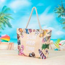 Bolso de compra casual y de vacaciones con estampado de moda