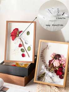 Marco de flores secas, marco de especímenes de madera hueco 3D para bricolaje, soporte de exhibición de modelos, marco de imagen - Negro - Ver 9