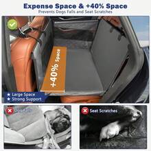 MIXJOY Dog Car Large Medium Dogs, Back Extender Pets, Waterproof Pet Carseat Medium Sized Dog, Hammock Pet, With Storage Pocket/SUV/Truck(L) - 1 - 查看 7