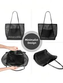 1 túi lưới đi biển, túi tote thông thường cho nữ, túi xách đeo vai có thể gập lại cho kỳ nghỉ dã ngoại trên bãi biển, túi đi biển chống thấm nước dung tích lớn, túi đi biển nhẹ có thể gập lại, túi du lịch xách tay đựng đồ dùng thiết yếu khi đi du lịch, túi mua sắm đeo vai đa năng, túi lưới đi biển rỗng cầm tay, túi đựng đồ bơi dung tích lớn khi tắm, túi đựng đồ vệ sinh cá nhân du lịch đa năng, túi đựng đồ phòng tắm & túi xách đeo vai khi đi du lịch - Nhiều màu - Xem 4