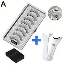 3D Natural Magnetic Eyelashes, With 5 Magnetic Eyelashes, Shipping Box, Handmade Eyelashes, Fake Gift, Reusable Holder, Drop Magne T6N2