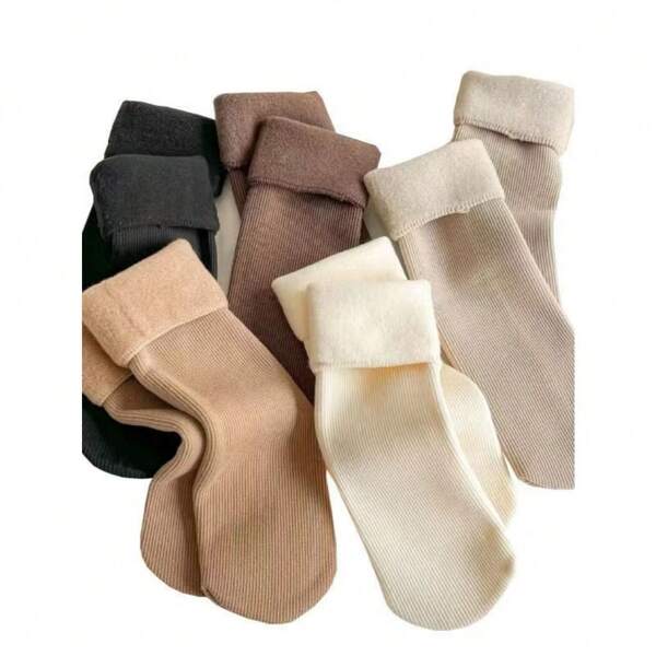 Kit 2 ,4 ,6,12,pares Meias Grossas Térmicas Flexíveis Femininas De Inverno 35-40