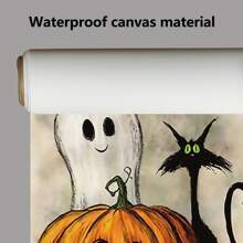 1 Piece,Halloween Pumpkin Ghost Design, Modern Frameless Art Decoration Painting, Printed Posters Mural, Waterproof Canvas,Suitable For Home, Office, Bedroom, Living Room, Study, Bathroom, Bar, Wall Arts And Home Decoration, Is An Ideal Holiday Gift Halloween Decor Fall Decor Room Decor