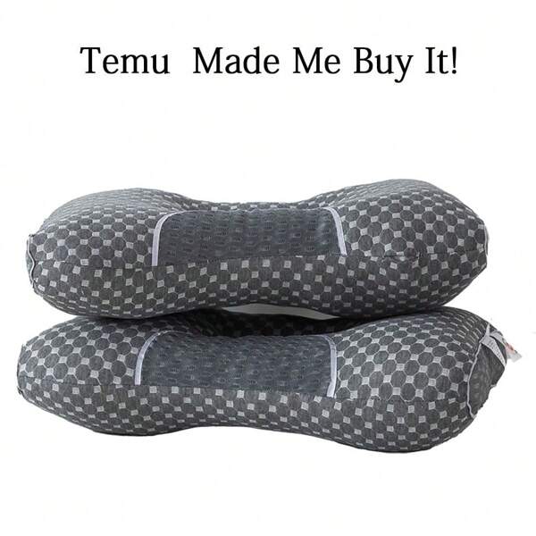 2pcs Ergonomic Neck Pillows - Soft Knit, Breathable Cushion, Scalloped Edge, Large Size, Suitable For Sleep And Relaxation, Decorative Throw Pillow Soft Knit Fabric, Suitable For All Seasons