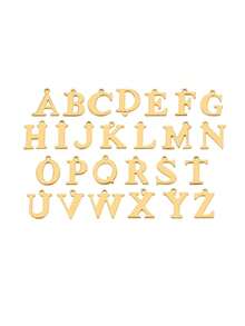 2 件不锈钢项链，26 个金银字母，欧美时尚风格，批发珠宝