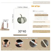 1pc, Canvas Hanging Picture, Framed Art Decoration, Ready To Hang, Wall Arts, Posters, Wall Art With Frame, Pumpkin Wall Art, Fall Pumpkin Prints, Modern Fall Decor, Pumpkin Decoration, Pumpkin Posters, Fall, Halloween, Halloween Decoration, Room Decoration, Dorm Decoration, Bedroom Home Wall Decorations, Fall Decoration Home Decor