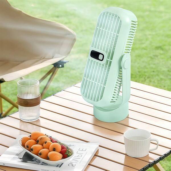 Ventilador de escritorio recargable, ventilador personal portátil, ventilador de sobremesa con refrigeración, batería de 1200mAh, 5 velocidades, pantalla LED, doble circulación de aire, operación silenciosa, para uso en el hogar, oficina, dormitorio y exteriores