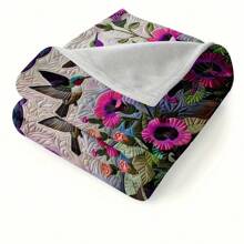 1 Stück vintage Vogel- und Blumenmuster Flanelldecke - weich, leicht, multifunktional, für Sofa, Bett, Reisen, ganzjährige dekorative Geschenke