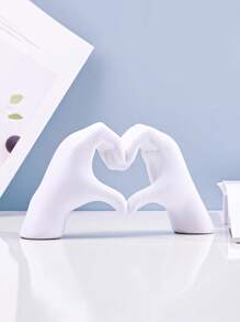 1 pièce Décoration de geste de la main d'amour, sculpture de doigt en forme de cœur, statue d'art moderne personnalisée pour la décoration de la maison, décoration de bureau créative pour mariage, cadeau pour la Saint-Valentin, le Nouvel An, les anniversaires et la remise des diplômes