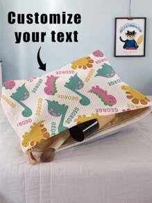 1pc Customized Corduroy Personalized Toiletry Bag, Great For Storing And Carrying Toiletries When Traveling, Can Be Customized With Your Own Design, Suitable For Children And Teenagers, Can Print Your Own Name Or Gift To A Sibling Or Classmate