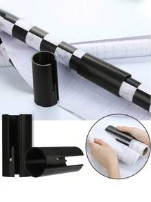 2个迷你圆形包装纸切割器 - 塑料切割器，迷你圆形切割器 - 便携式口袋尺寸切割器，适用于工艺品和礼品包装，易于使用的圆柱形包装纸切割工具，无需电池，手动圆形切割器