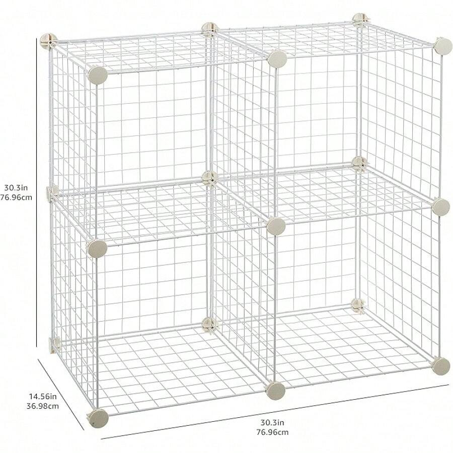 Asdweq 4 cube storage organizer wire grid closet and storage shelves